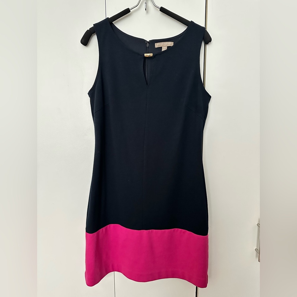 Banana Republic in Navy and Pink Colorblock shift dress in 4P